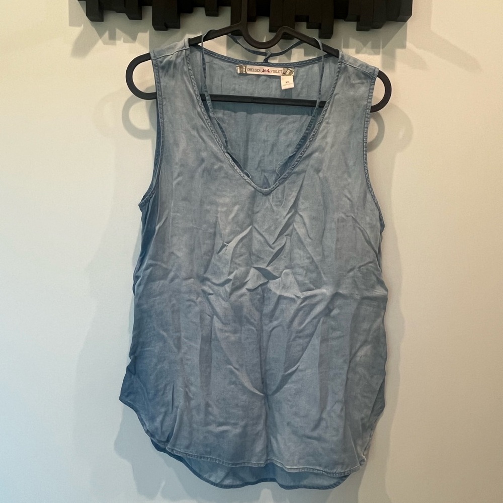 Chelsea & Violet Linen Denim Tank - XS